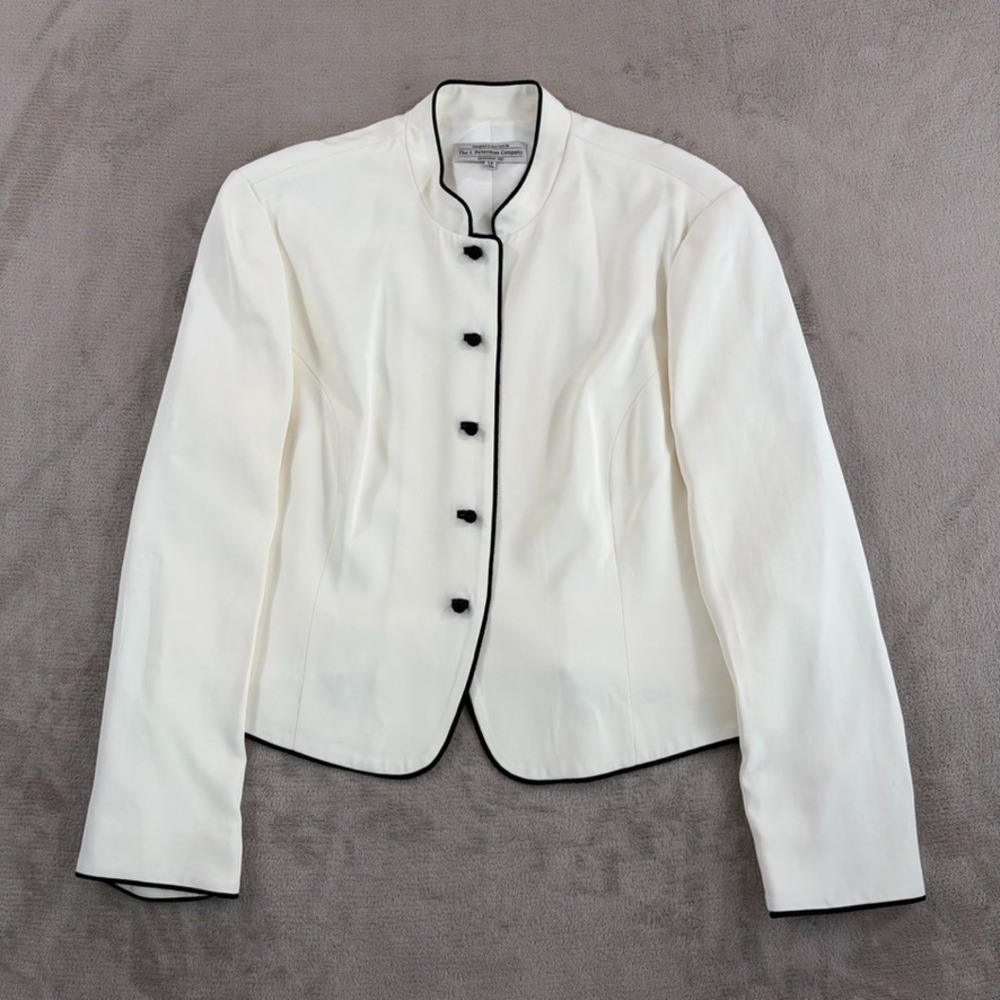 J Peterman Secret Agent Blazer in Ivory Women 18 Five Knotted Buttons $298